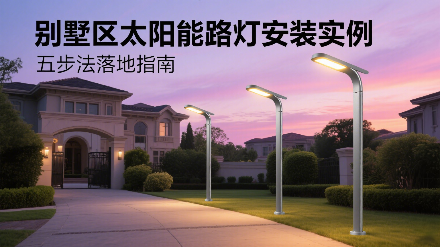 别墅区太阳能路灯安装实例